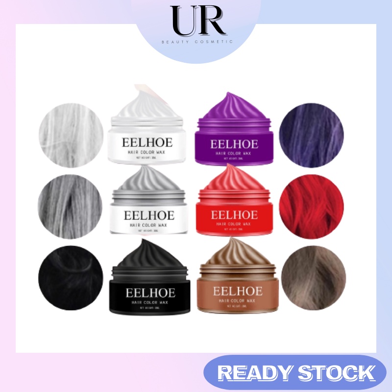 EELHOE COLOUR TEMPORARY HAIR WAX COLOUR Pewarna Lilin Rambut Sementara mud styling pomade warna
