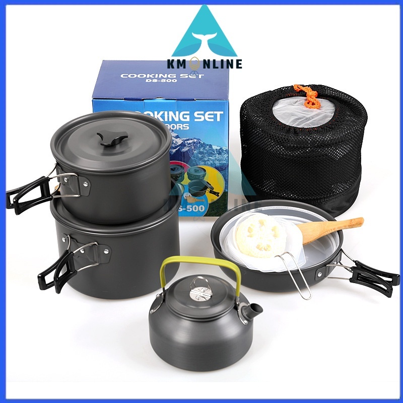 8 Person Outdoor camping Pots and Pans Set Nonstick Lightweight Picnic