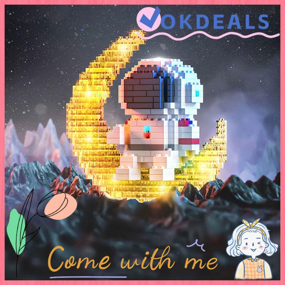 OKDEALS luminous Block Toy Mini Astronaut Building Block Space New