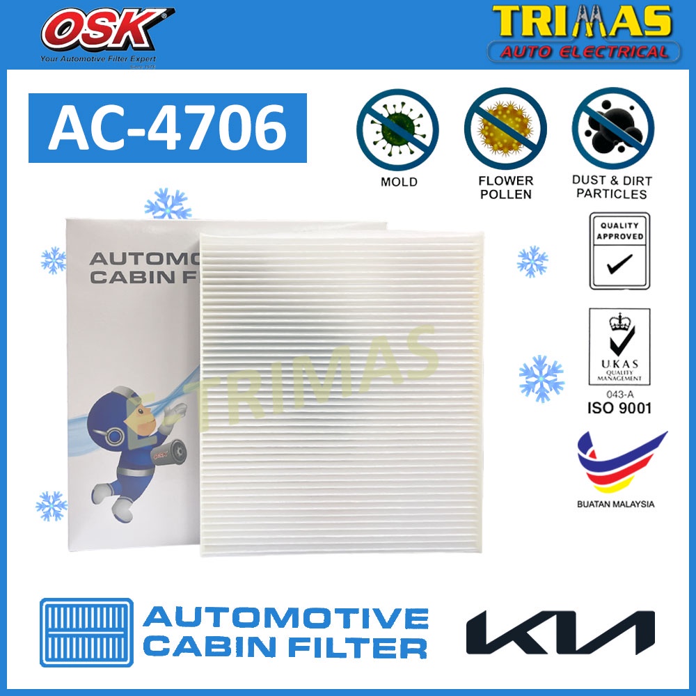 OSK Cabin Filter Kia Sorento XM Spectra 5 Cerato FE Carnival VQ Penapis