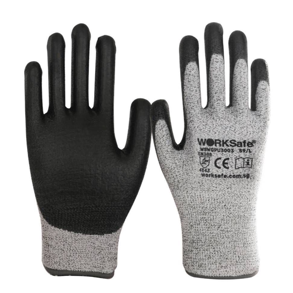 WORKSAFE PU3003 CUT 5 SAFETY GLOVES CUTRESISTANT GLOVES ( With SIRIM