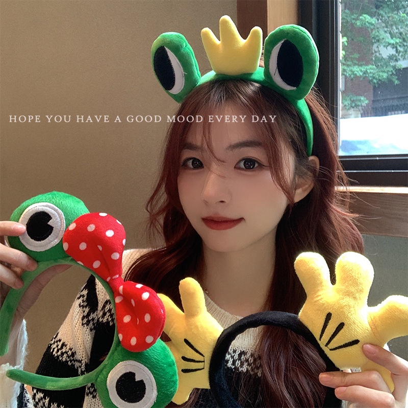 ((Factory Ready Stock) Korean Cute Frog Headband Female Girl Heart
