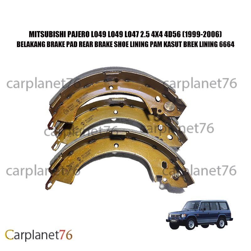 MITSUBISHI PAJERO L049 LO49 LO47 2.5 4X4 4D56 (1999-2006) REAR BRAKE ...