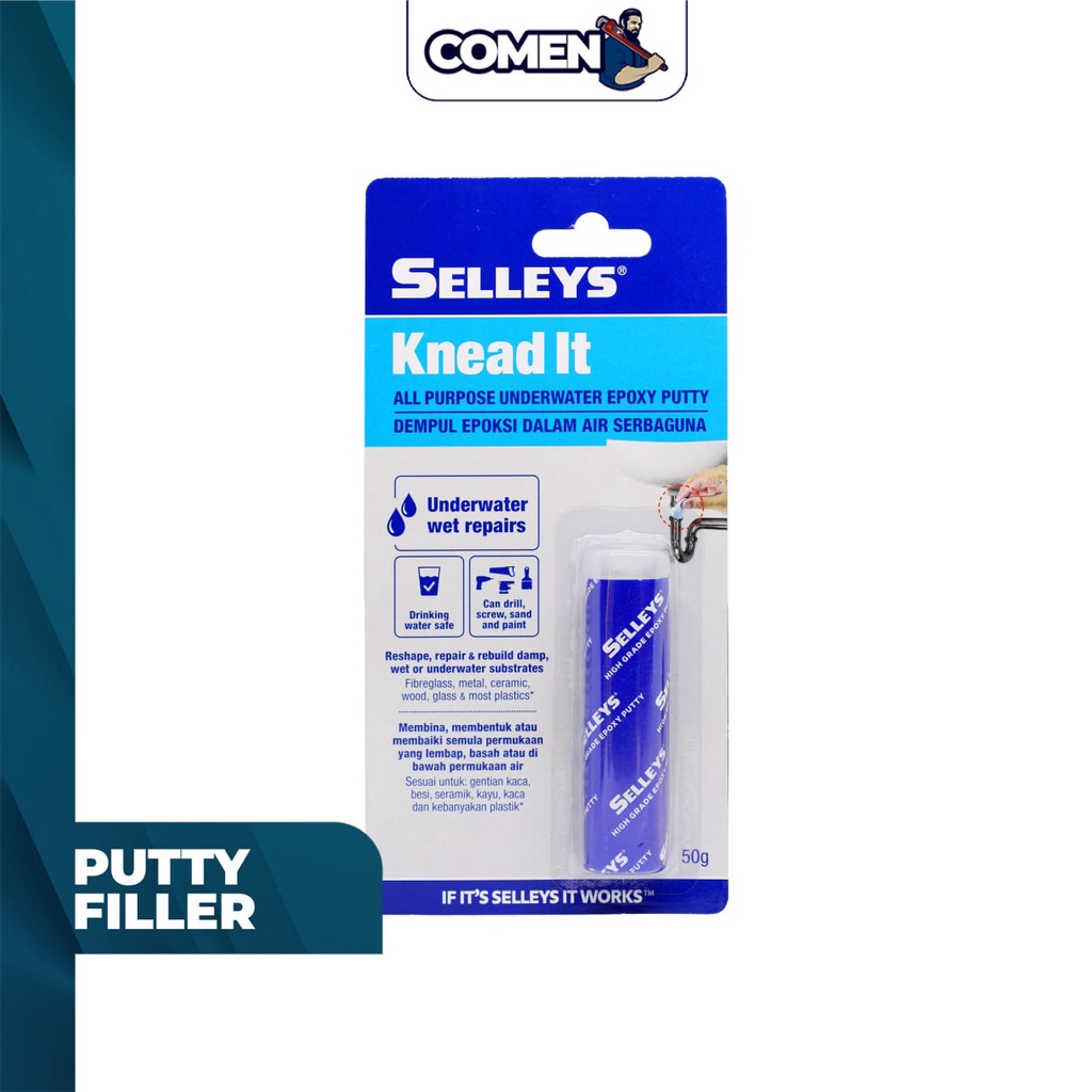 SELLEYS Knead It Underwater 50G Multipurpose Epoxy Putty for Wet Area