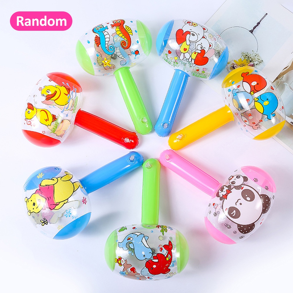 BEVAVAR Cartoon Inflatable Hammer Toys Cute Animal Pattern Baby Rattle ...