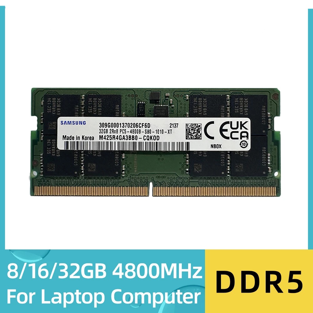 Samsung Laptop DDR5 RAM 32GB 16GB 8GB 4800MHz SO DIMM 262pin, Suitable ...