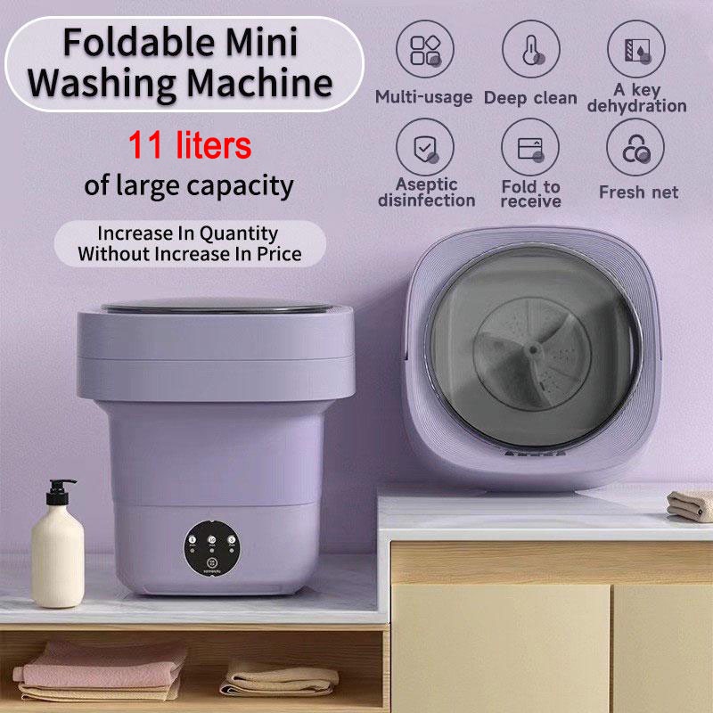 11L Mini Washing Machine In Washer Dryer Foldable Travel Laundry Small  Washer Mesin Basuh Mini Murah折叠式小型洗衣机內衣褲迷你洗衣機