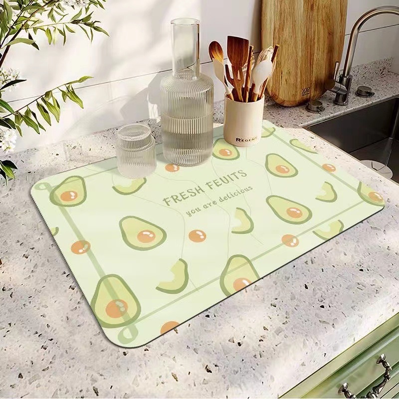 Kitchen Sink Dish Drying Mat 30*40cm Adjustable Placemat Soft