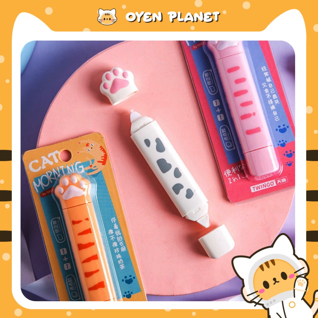 Cat Paw 2 in 1 Adhesive and Correction Tape Kawaii Stationery