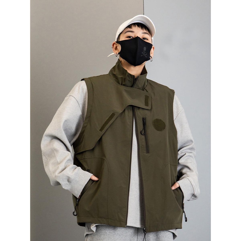 Cargo Zip Pocket Stand Collar Waist Casual Jacket main image 0