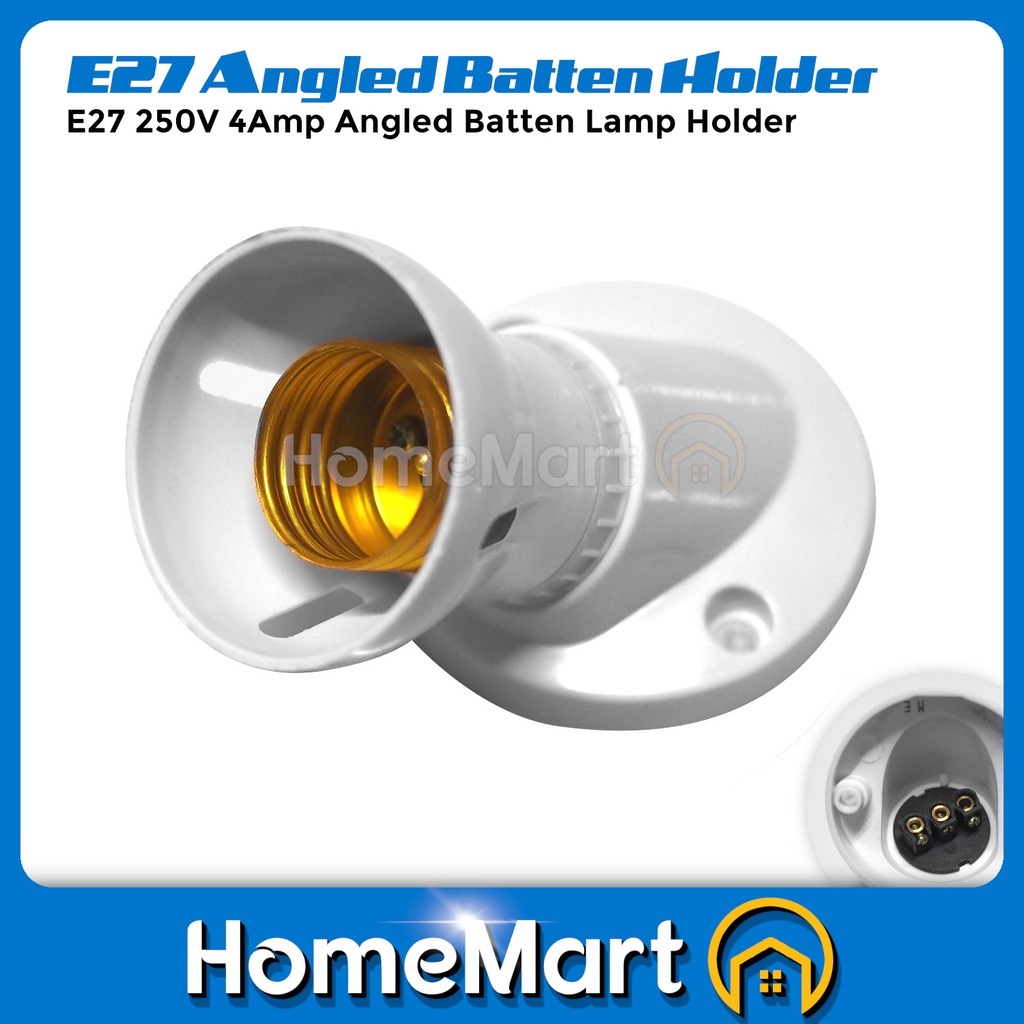 thumbnail interactive-video image 1 of Angled Screw Socket Bulb Base – Wall Lamp Holder, Degree Angled, Unbranded 1 of 6