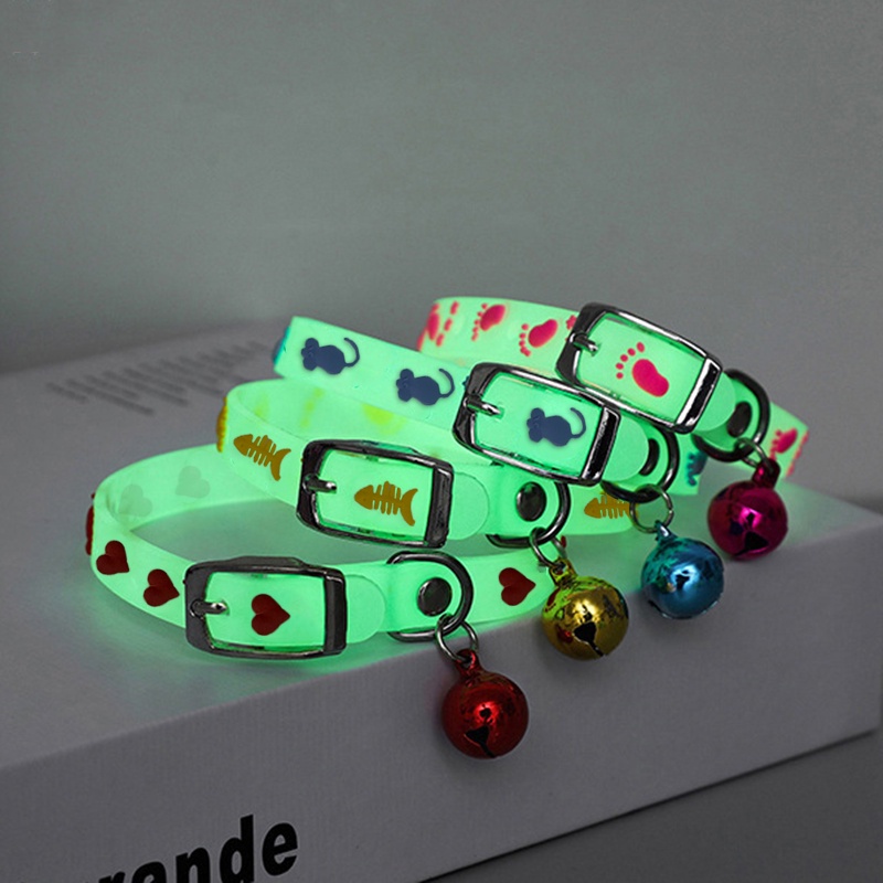INT2 Cat Tag Reflective Cat Collar With Bells Adjustable Collar Name ID