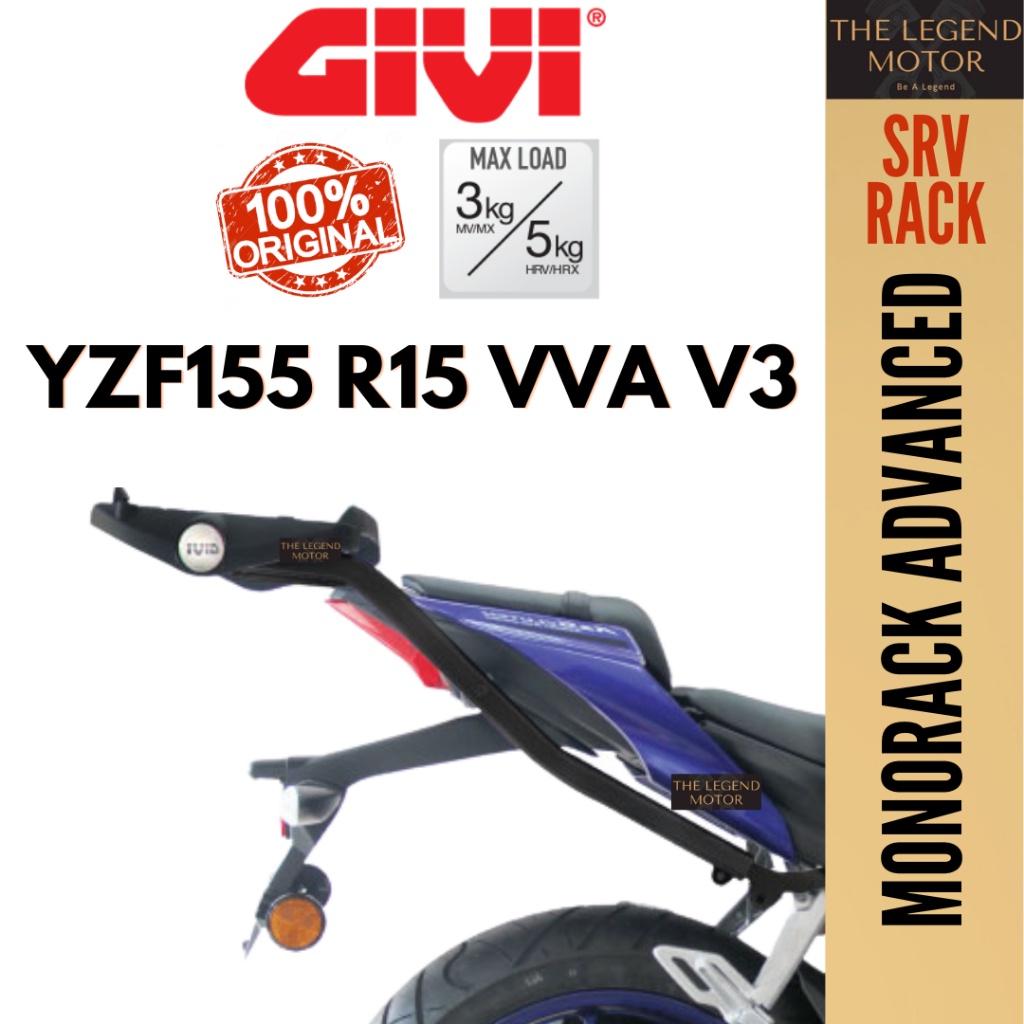 YAMAHA R15 YZF155 VVA V3 YZF 155 GIVI SRV HEAVY DUTY MONO RACK J ...