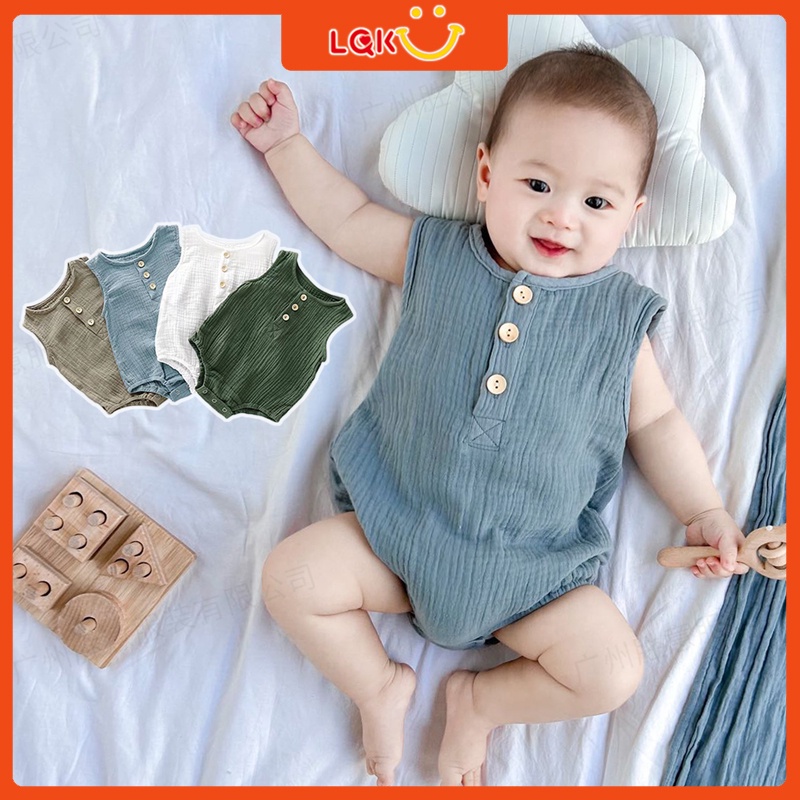 Baby Boy Romper Summer Cotton Sleeveless Vest Jumpsuit Newborn Baby Clothes Baju Baby Girl Outfit Shopee Malaysia