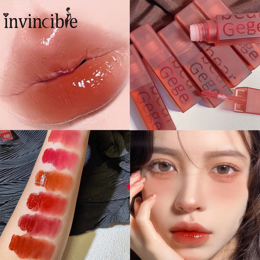 Cherry Pink Mirror Water Lip Gloss/ Transparent Glass Lip Oil
