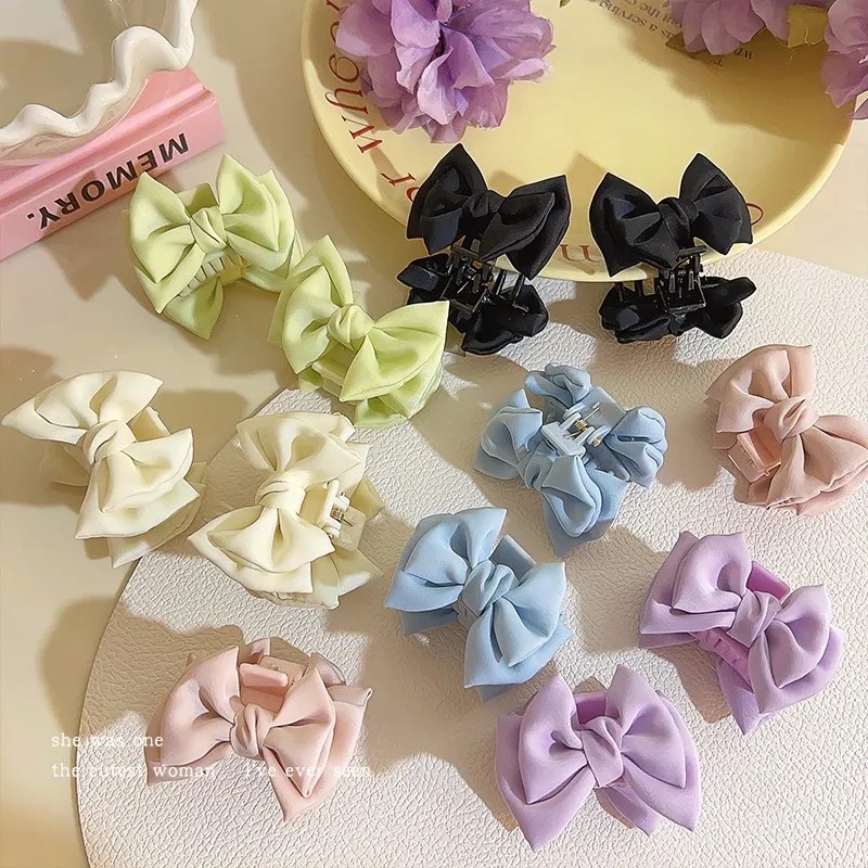 Doublesided Bow Hairpin Princess Hair Accessories Korean Fashion jepit