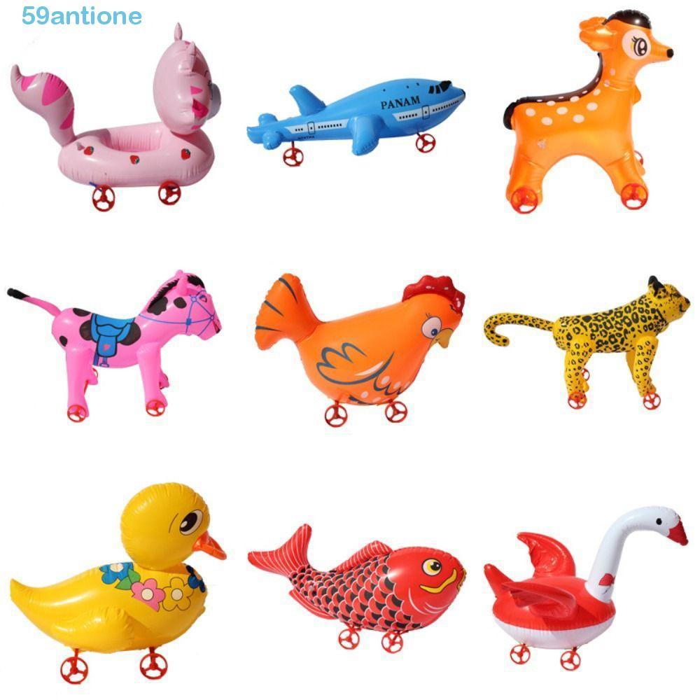 ANTIONE Animal Inflatable Balloons Cartoon PVC Kids Favorite Happy ...