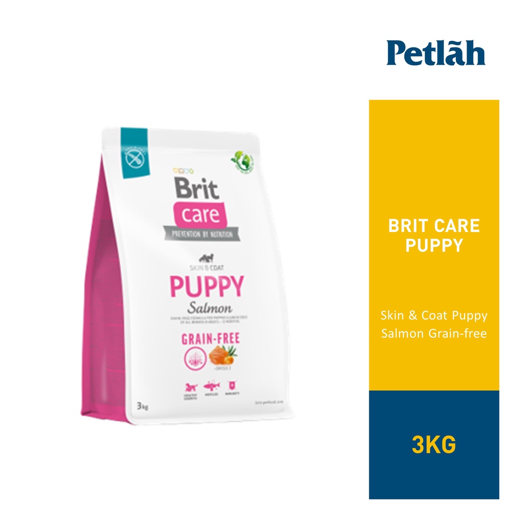 Picture of Brit Care Dog Dry Food Skin & Coat Puppy Salmon Grain-free 3kg | Shopee ...