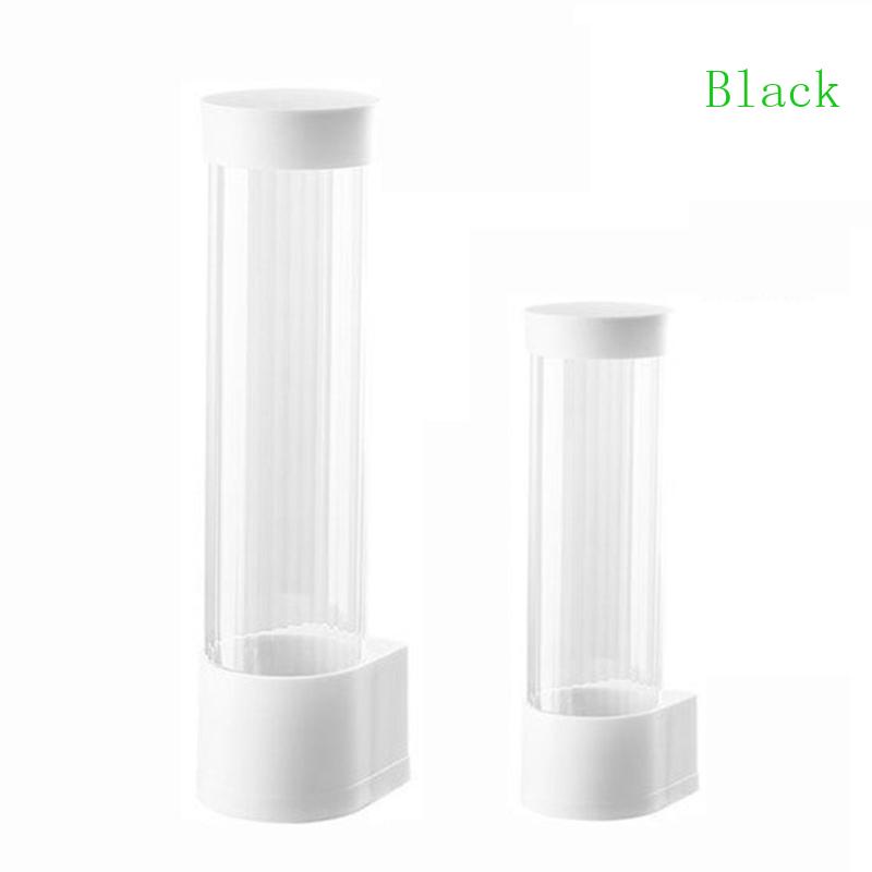 BLACK Cup Dispenser Wall Mounted Plastic Water Dispensers Disposable Cup Holder Rack Mountable