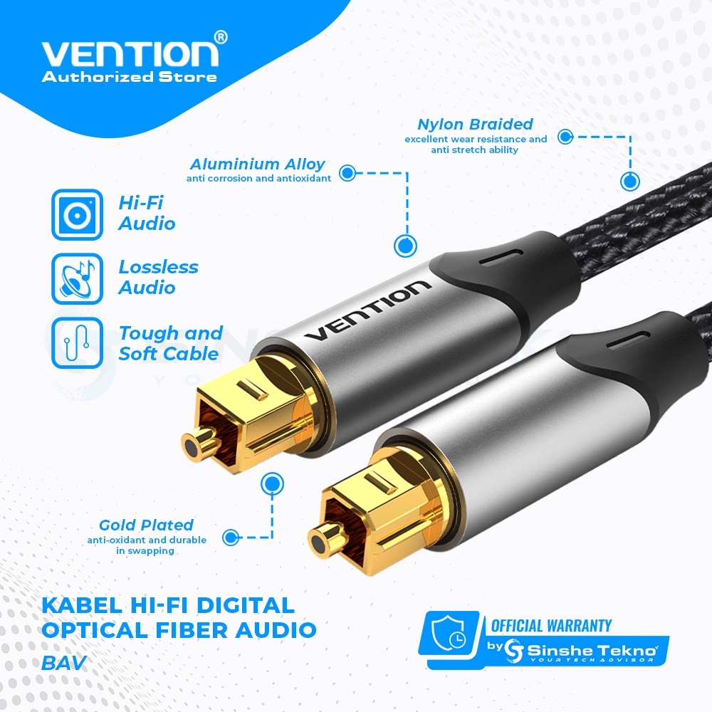 Vention Fiber Audio Cable HiFi Optical Theater Cable Spearker Audio