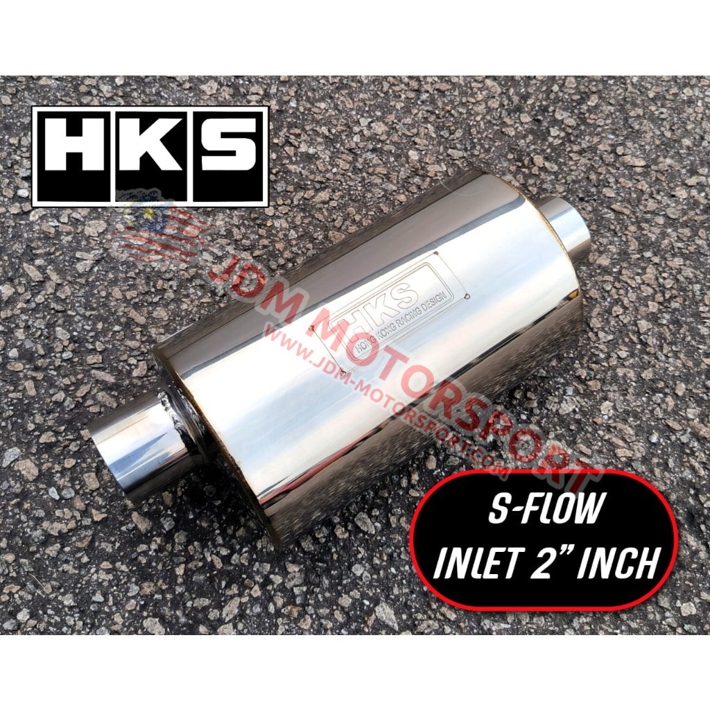 HKS SFLOW Muffler Inlet 2 inci, Quality Tebal, Stock sedia dlm