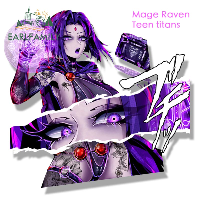 EARLFAMILY Gothic Mage Raven Fanart Car Sticker Anime Tattoo Waifu ...