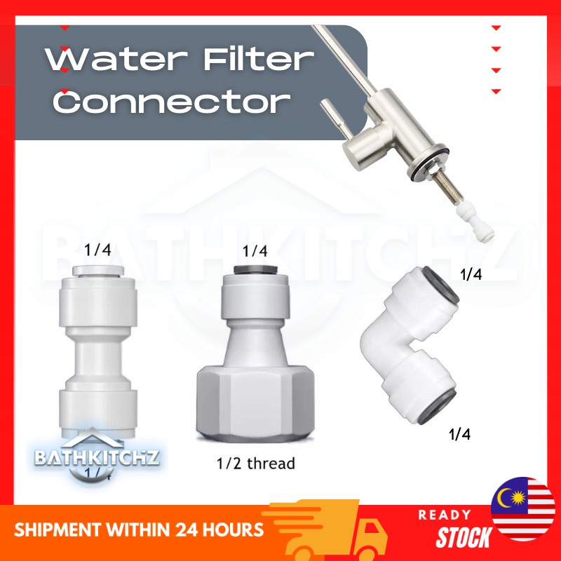 BATHKITCHZ 1/4'' Water Filter Fitting Water Fitting RO Water Fitting RO Fitting Hand Valve Union