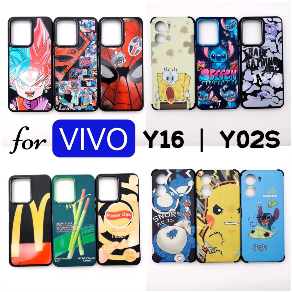MDC Cartoon Phone Casing for Vivo Y16 Y02s Hard Plastic Cover Soft TPU ...