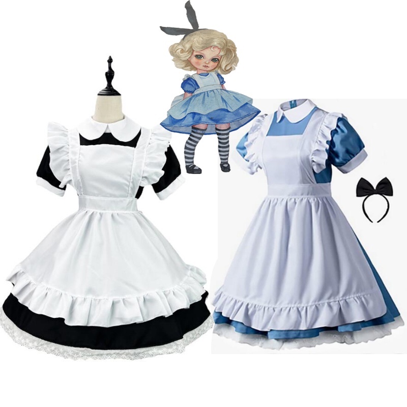 Alice In Wonderland Cosplay Costumes Lolita Dress Maid Apron Fantasia ...