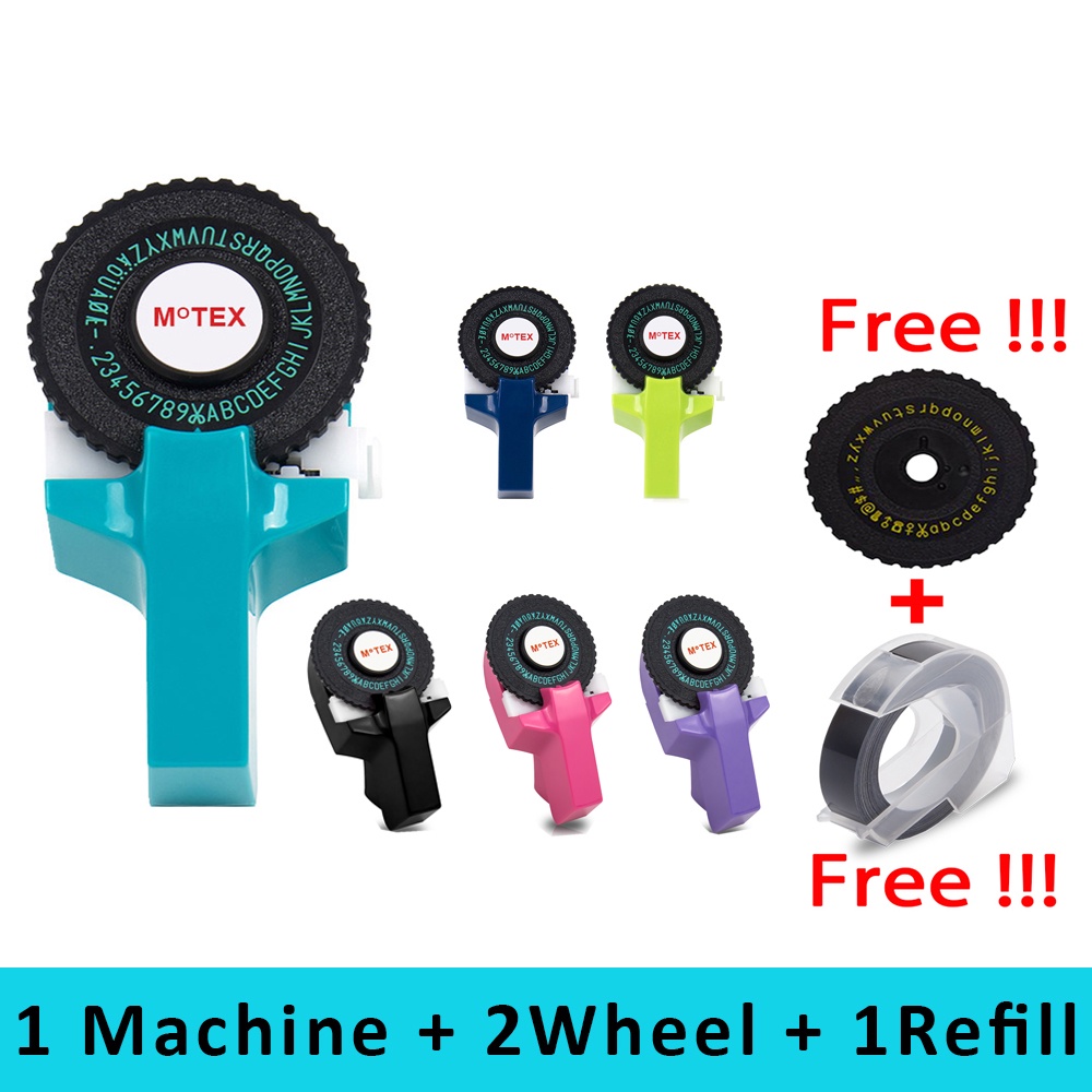 MOTEX E101 Label Maker with 2 Wheel 3D Embossing Tape 9mm DIY Manual
