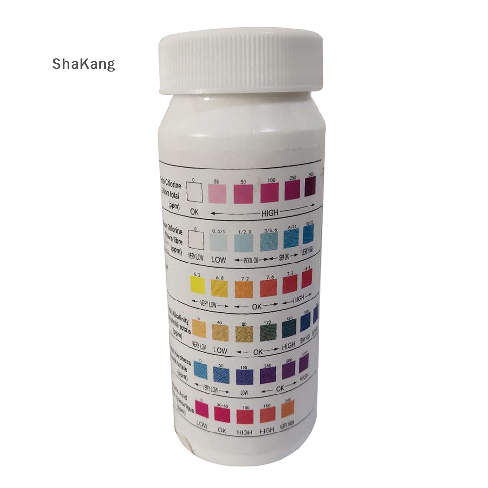 SKMY 6 in1 swimming pool PH chlorine spa bromine acid test strip