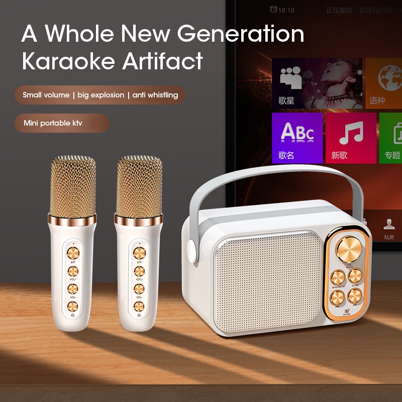 Su yosd YS105 Bluetooth Speaker with Microphone Karaoke Set