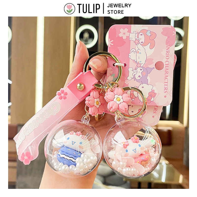 Sakura Sanrio Doll Ball Keychain Cinnamoroll Bag Pendant Cute Car - Main Image