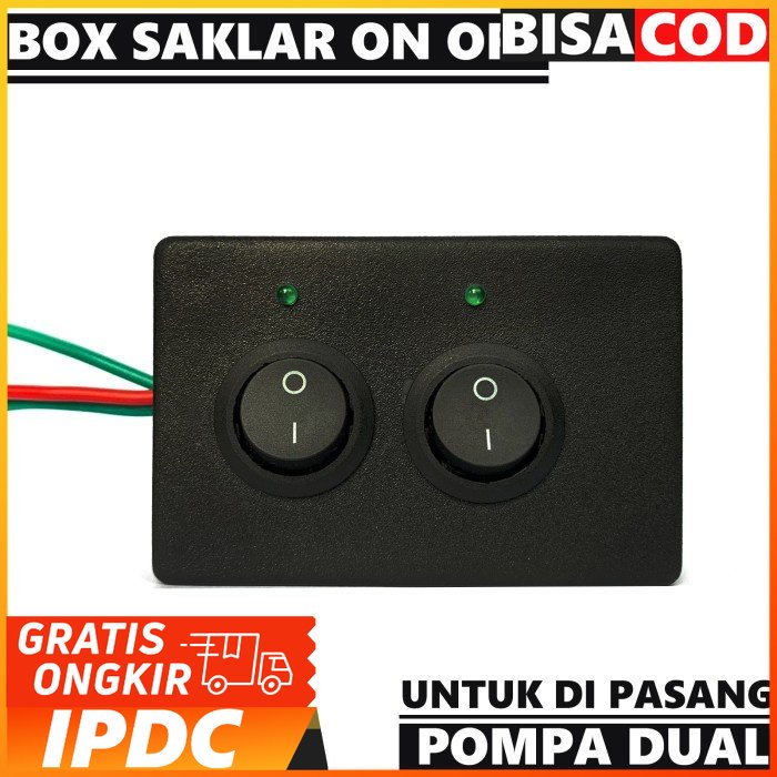 On Off Switch Box For Dual Pump - Equipped With 2 Switches And 2 Leds ...