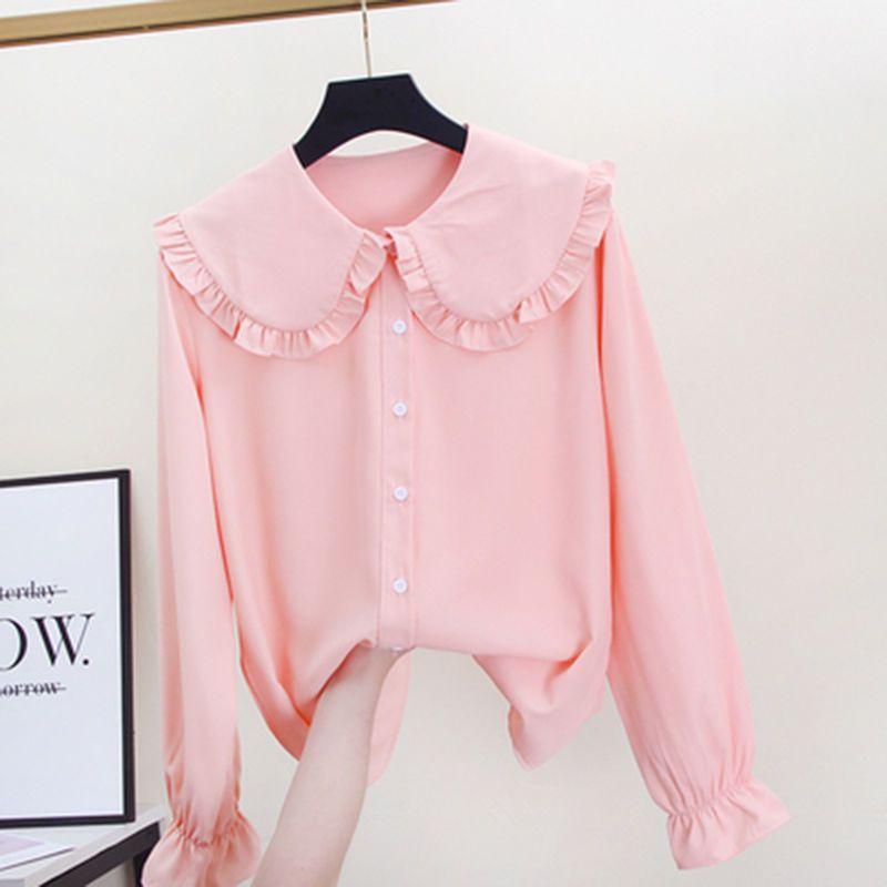 Kids Blouse Long Sleeve Blouse White Blouse Doll Collar Blouse | Shopee ...