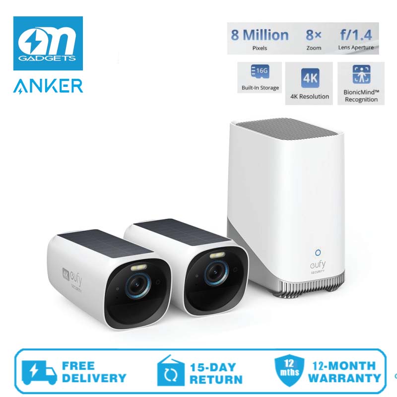 Anker T8871/T8160 eufy Security eufyCam 3 2Camera Kit, 4K Wireless