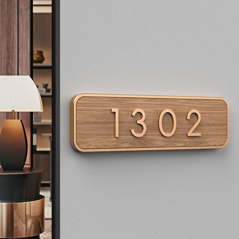 Number Plate Customize Plate Rumah House Number Wood Grain Digital