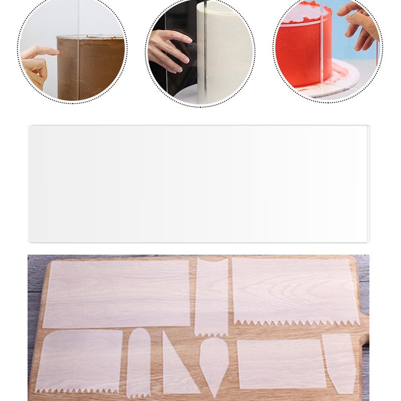 10pcs/Set Transparent Acrylic Cake Scraper Practical Plastic Soft ...