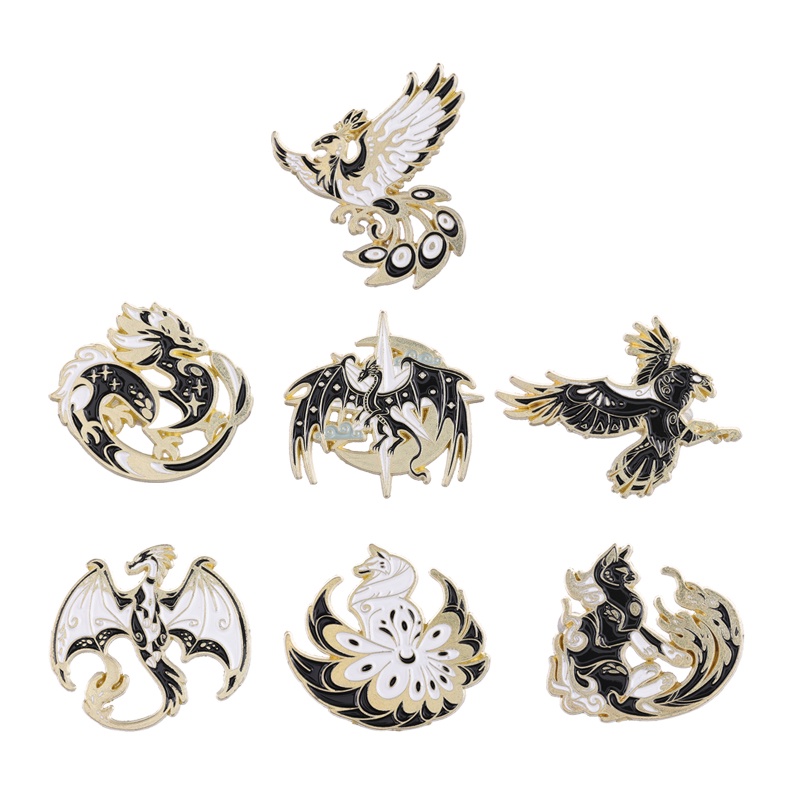 7 Styles Cartoon Phoenix Lapel Pins Mascot Backpack Badges Gifts for ...