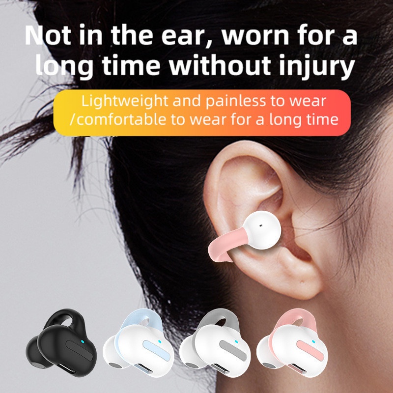 Open Ear Clip Wireless Headsets TWS Bone Conduction Bluetooth Earphones