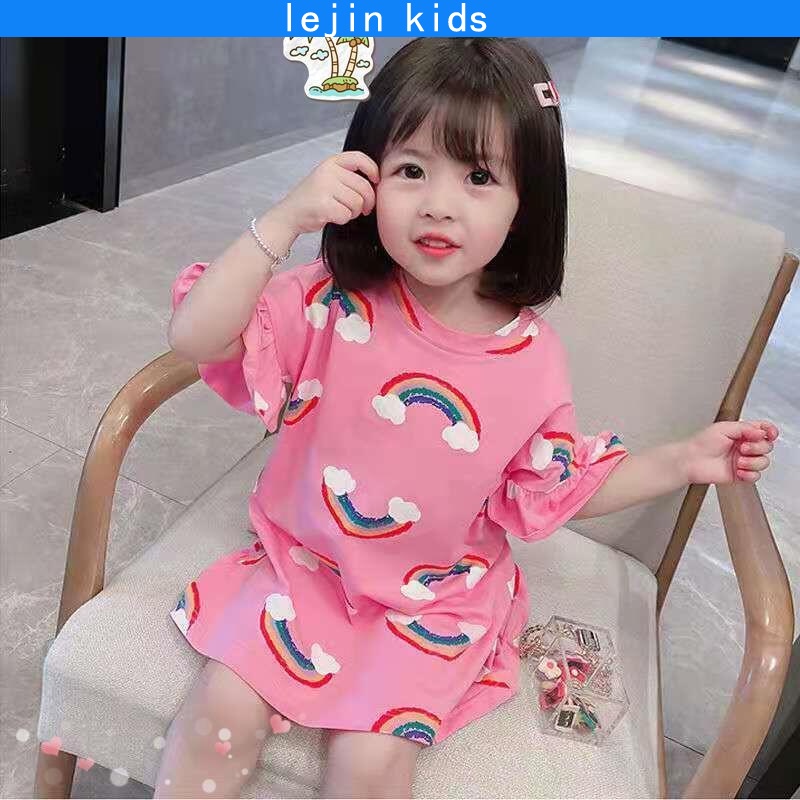 Baju Budak Perempuan 18 Y Girl Rainbow Tshirt Skirt Korean Lovely