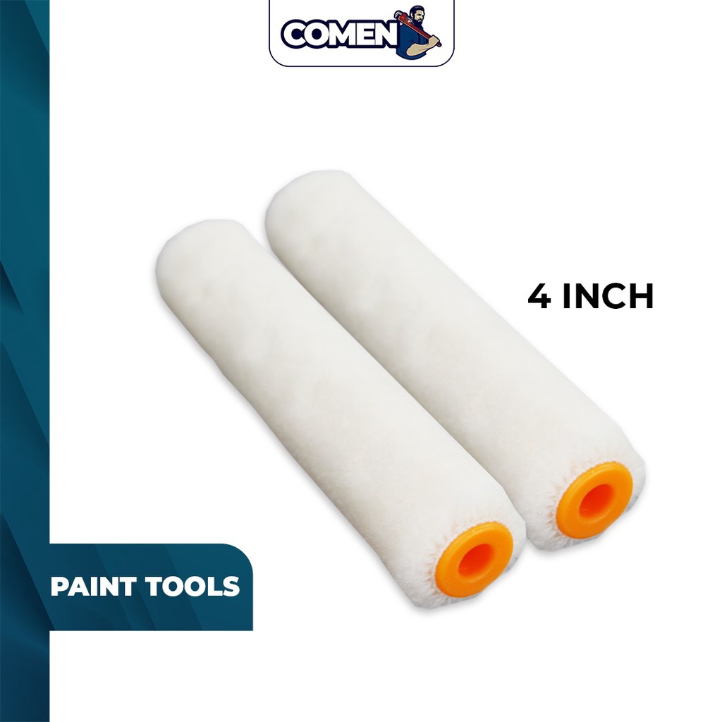 CRISTIN Paint Roller 4 Inch (2PCS) Lambwool Roller Refill Solvent Base