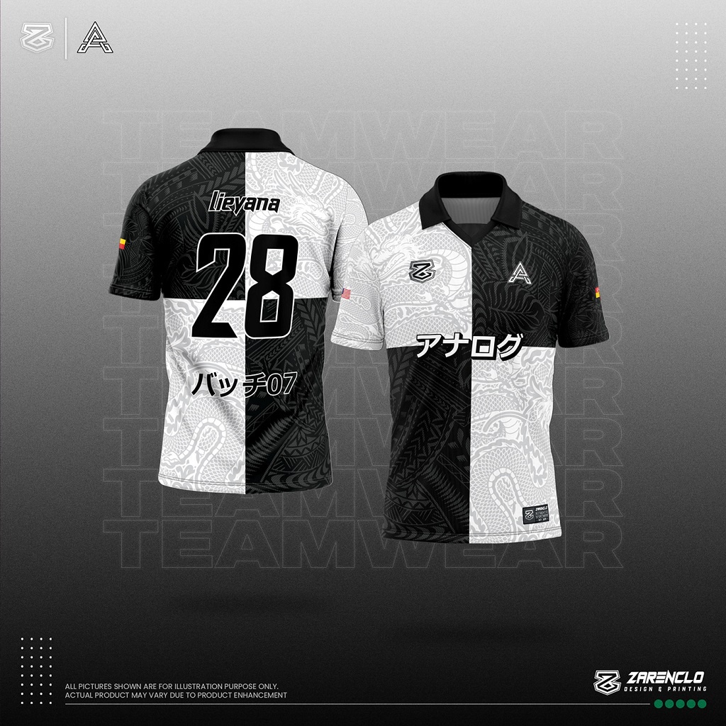 Custom Name and Number Jersey Retro Collar Jersey Ootd High Council Dryfit Fabric Sublimation
