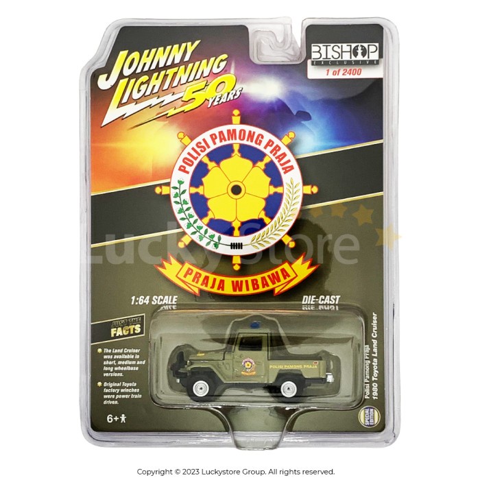 Miniature Johnny Lightning 1/64 - Toyota Land Cruiser FJ40 Police Militer AD - 1980 - NEUF