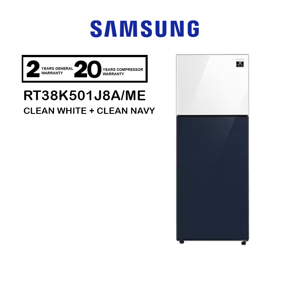 Samsung Bespoke 401L RT38K501J8A (Clean White + Clean Navy) Top Mount