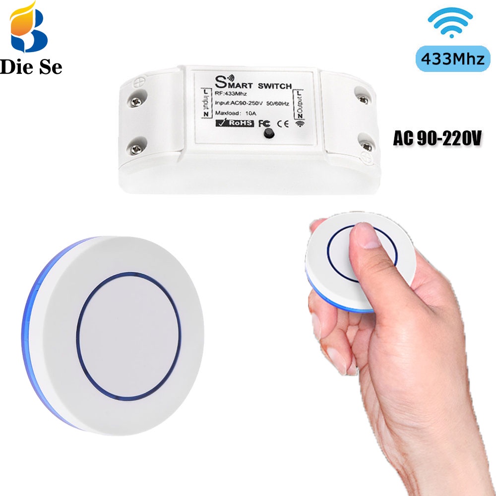 110V 220V Wireless Light Switch and 433MHz Round Panel