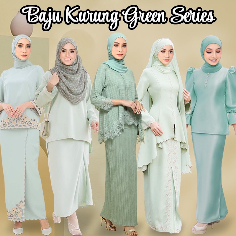 Baju Kurung Green Tea Baju Raya 2023 Baju Kebaya Nursing/Breastfeeding