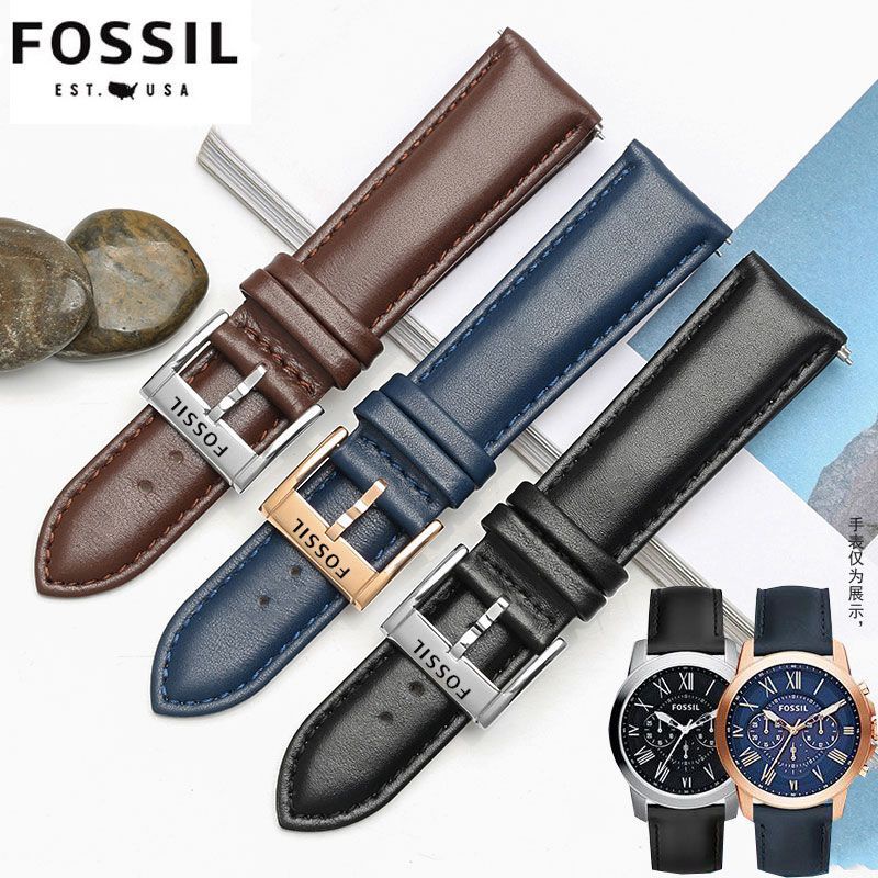 Fossil Genuine Leather Watch Strap Fs4812 Me305220 Male Female Wristband 14 18 20 22mm Shopee 3476