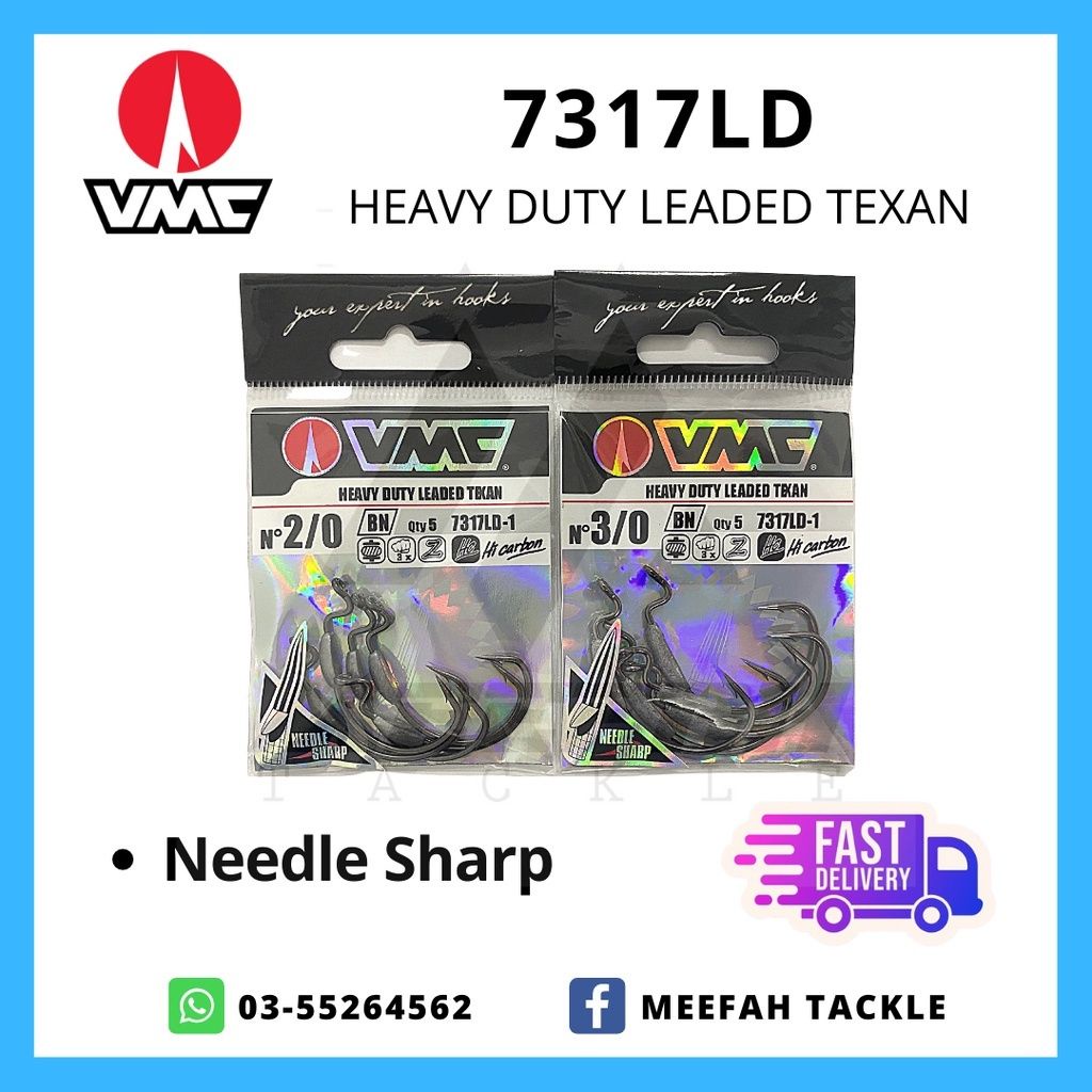 VMC Heavy Duty Leaded Texan Worm Hook 7317LD - Soft Plastic Worm Hook ...