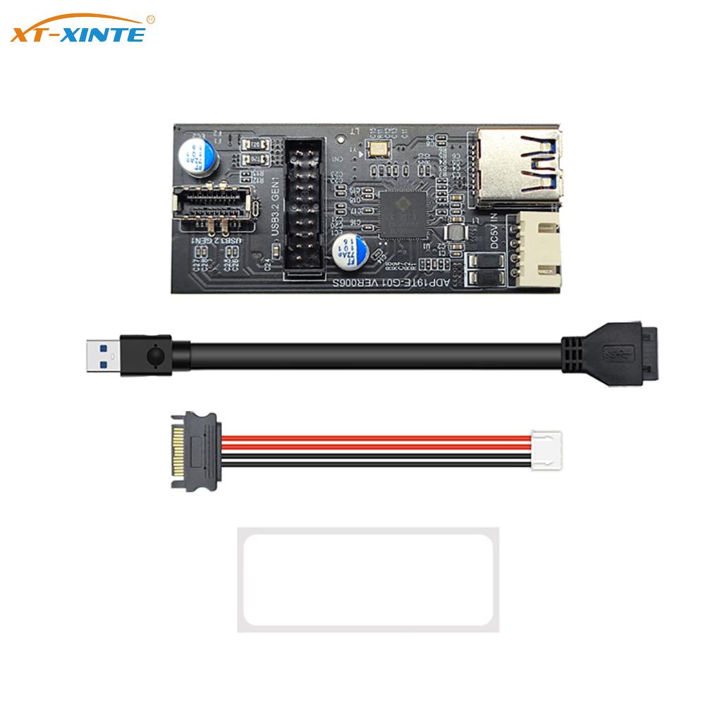 XT-XINTE 19pin to Type E + 19Pin Motherboard 1 to 2 Splitter USB 3.2 ...